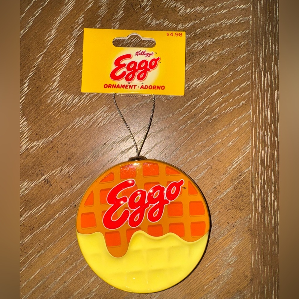 Kellogg's Eggo Waffle Christmas Holiday Ornament Novelty Plastic by‎ RUZ 3.35"